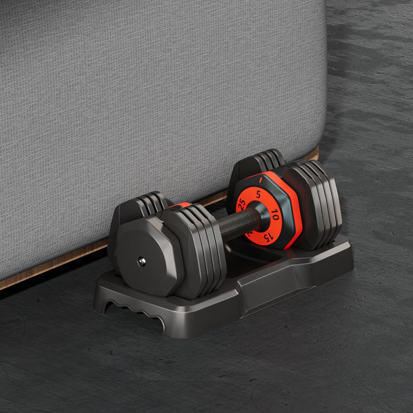 Adjustable Dumbbell , 5 in 1 Free Dumbbell for Men and Women, Black Dumbbell for Home Gym, Full Body Workout Fitness, Fast Adjust by Turning Handle 25LB