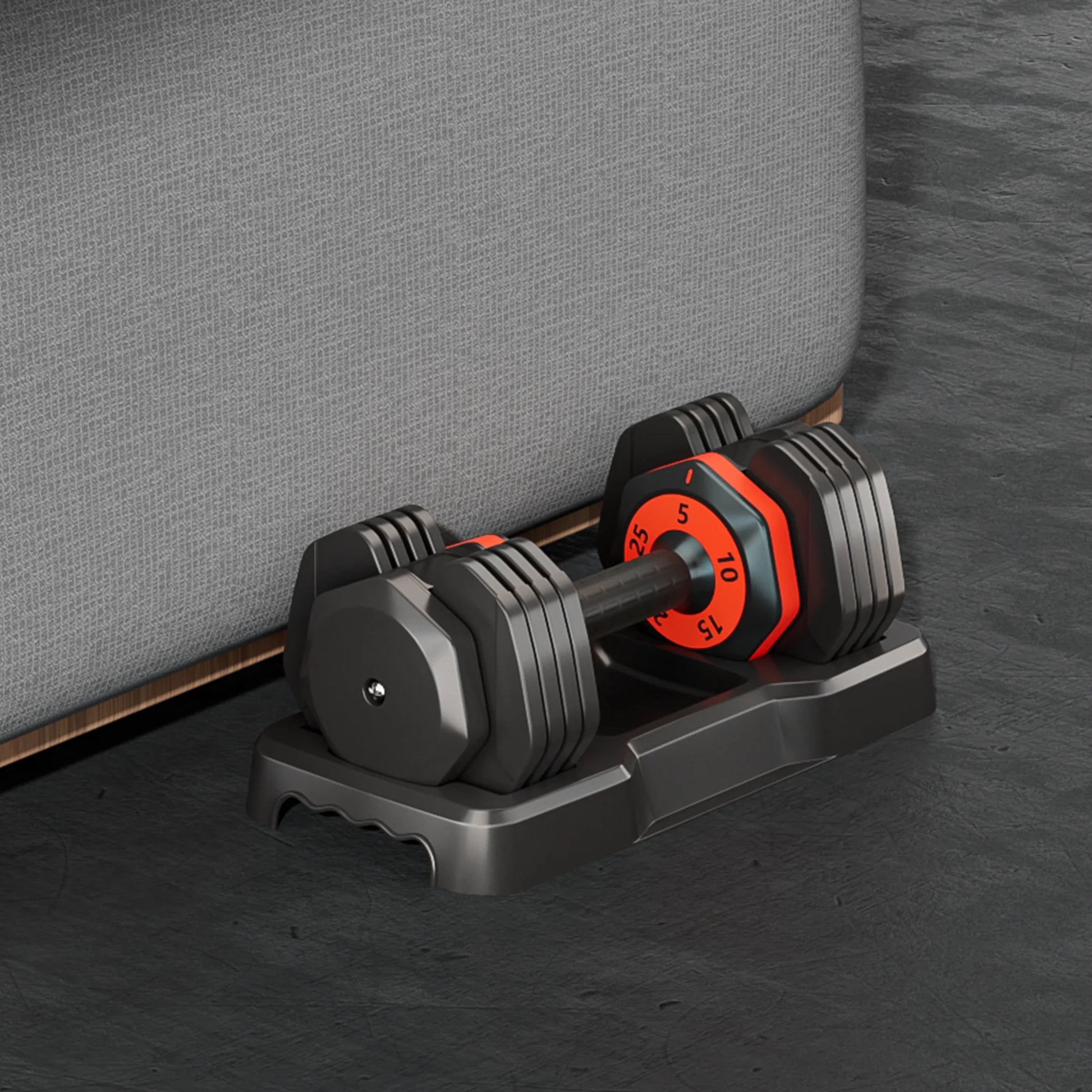 Adjustable Dumbbell , 5 in 1 Free Dumbbell for Men and Women, Black Dumbbell for Home Gym, Full Body Workout Fitness, Fast Adjust by Turning Handle 25LB