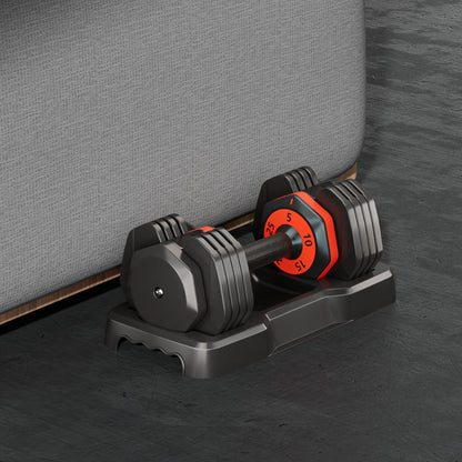 Adjustable Dumbbell , 5 in 1 Free Dumbbell for Men and Women, Black Dumbbell for Home Gym, Full Body Workout Fitness, Fast Adjust by Turning Handle 25LB