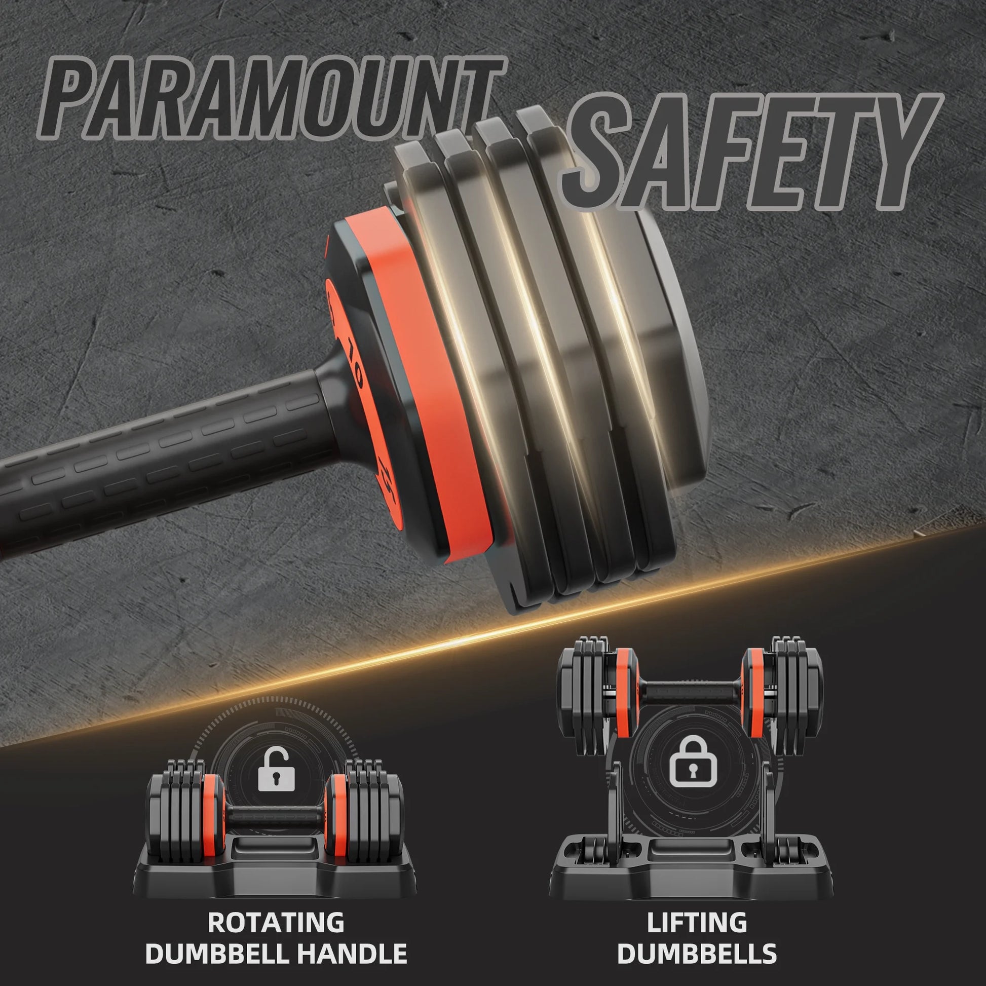 Adjustable Dumbbell , 5 in 1 Free Dumbbell for Men and Women, Black Dumbbell for Home Gym, Full Body Workout Fitness, Fast Adjust by Turning Handle 25LB